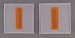 LT Lieutenant DARK GOLD on WHITE rank insignia collar/lapel patches 1.5" LARGE